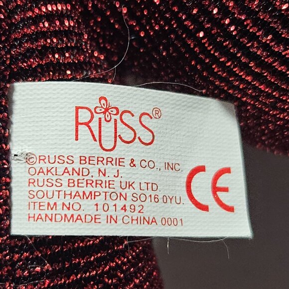 Russ Burgundy Red Angel Teddy Bear 7 inch Plush Wings Shiny Stuffed Animal Toy - Picture 3 of 4